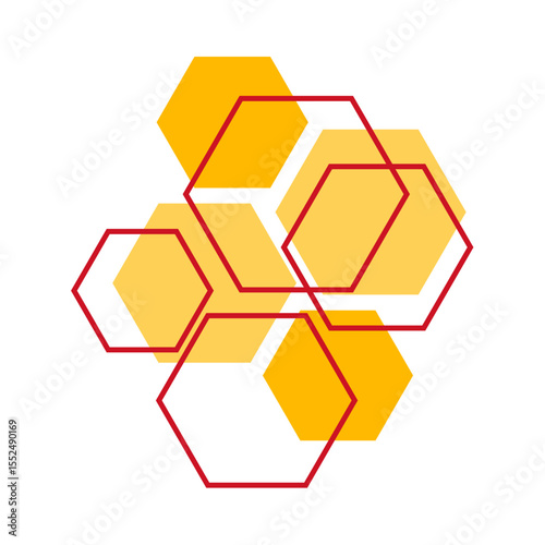 Geometric Hexagon Shape Vector Illustration