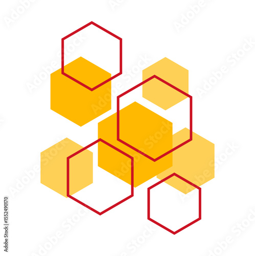 Geometric Hexagon Shape Vector Illustration