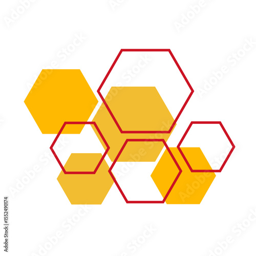 Geometric Hexagon Shape Vector Illustration
