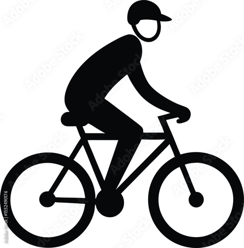 A man on bicycle silhouette. Man on Bicycle Icon vector illustration