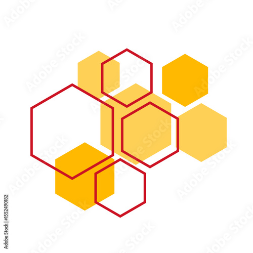 Geometric Hexagon Shape Vector Illustration