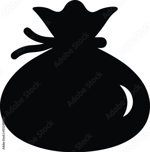 Money Bag Silhouette Vector, Money Bag Clipart, Money bag icon vector design