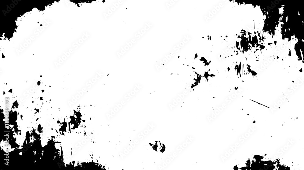 Obraz premium Grunge Border Texture with Distressed Ink Splatter on White Background