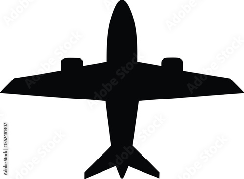 Airplane shadow, Airplane icon silhouette vector design