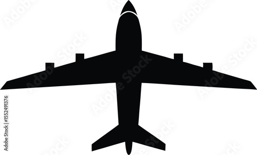 Airplane shadow, Airplane icon silhouette vector design