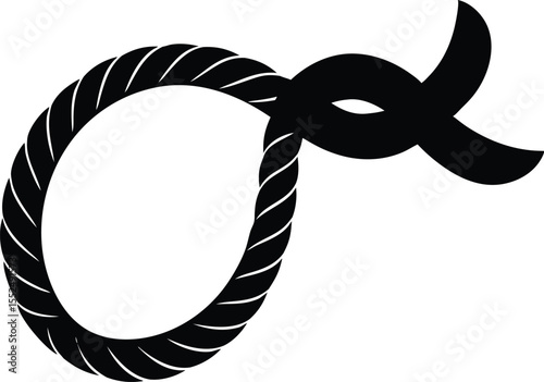 Rope silhouette, Rope icon silhouette vector illustration