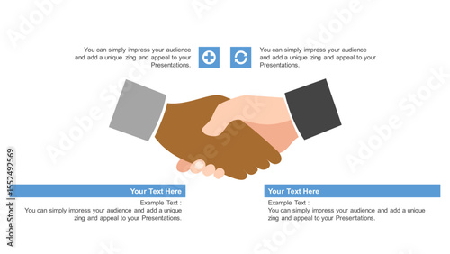 Business Deal Handshake Infographic – Partnership and Collaboration Slide Template. Fully editable vector SVG file compatible with PowerPoint, Illustrator, and most vector-based applications.