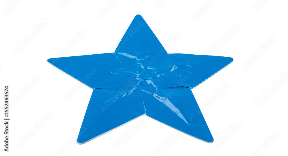 Fototapeta premium Blue Star 3D Render Shape Geometric Abstract Transparent Illustration