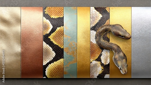 Snake skin textures, metallic panels