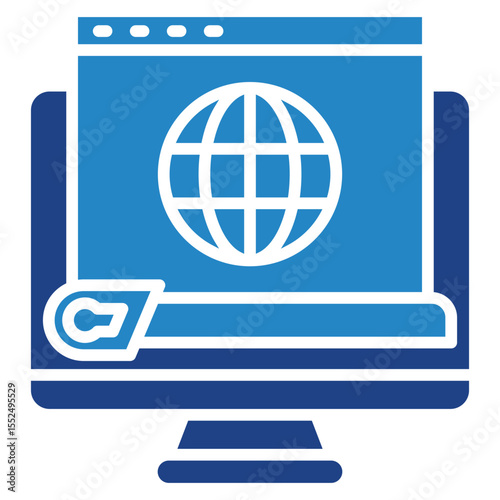 Headline dual tone blue color mini illustration icon, use for journalist, broadcasting, news and media UI, UX kit, app and web development, digital or print.