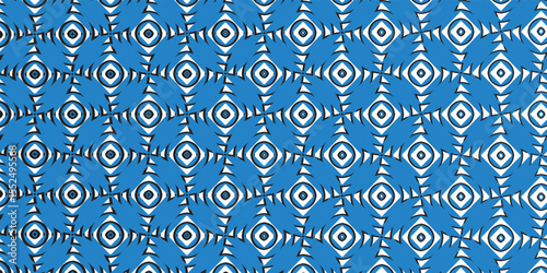 Blue Abstract Geometric Pattern with Symmetrical Repeating Triangular Elements vektor eps10
