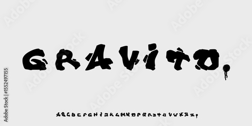 Japanese calligraphy “A～Z” alphabet. capital letter set. Vector illustration. Handwritten alphabet.simple letter.