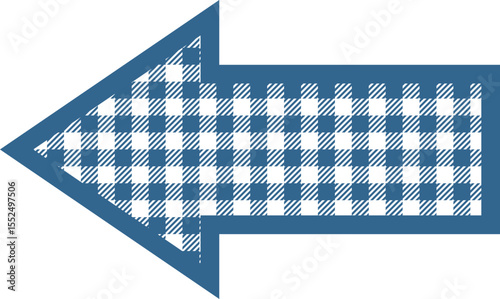 Arrow left icon -1- ginghamcheck-darkblue