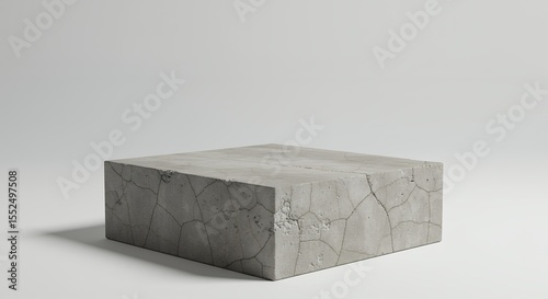 Gray concrete cube display platform