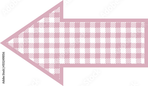 Arrow left icon -1- ginghamcheck-pink