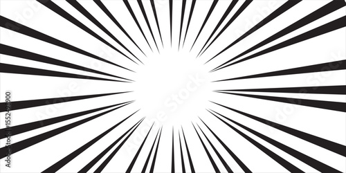 Dynamic Black and White Radial Lines Creating a Burst Effect