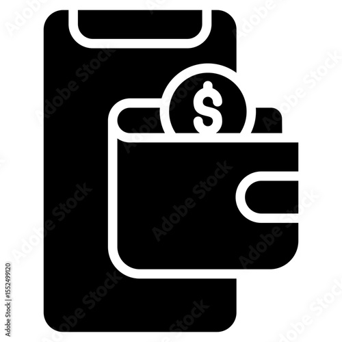 digital wallets glyph icon