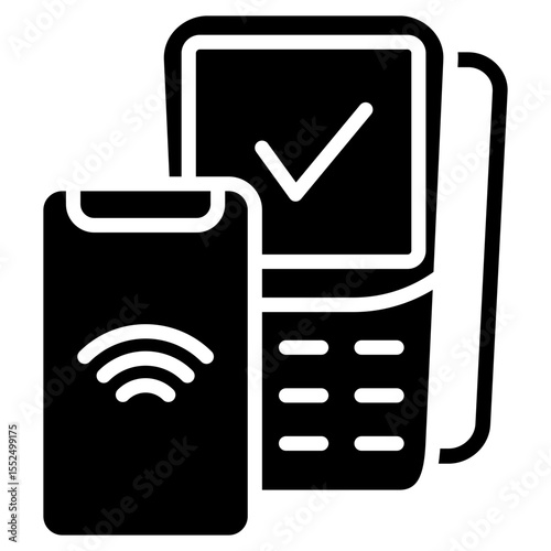 mobile point of sale (mpos) glyph icon
