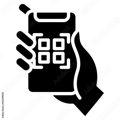 scan and pay glyph icon