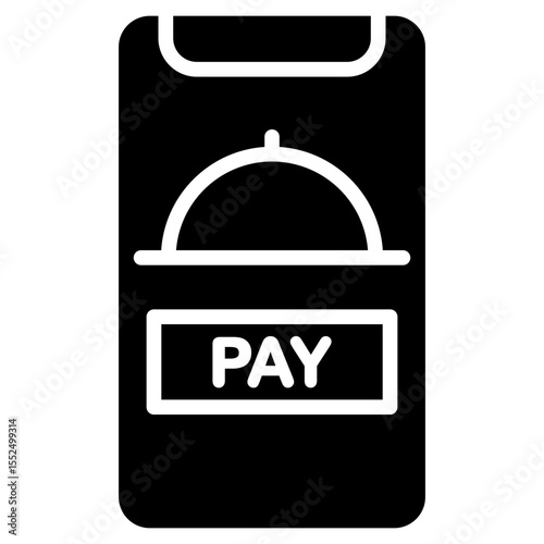 food delivery payments glyph icon