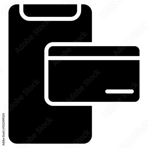 virtual debit cards glyph icon