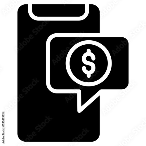 sms payment alerts glyph icon