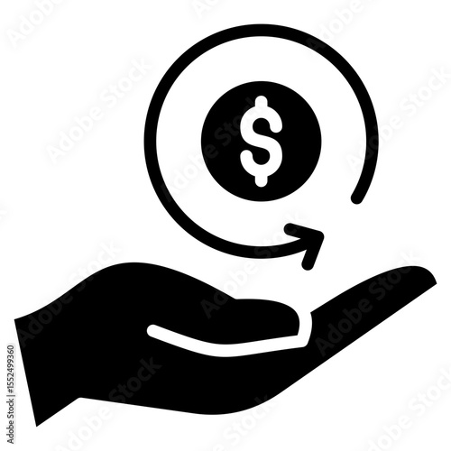 instant refunds glyph icon