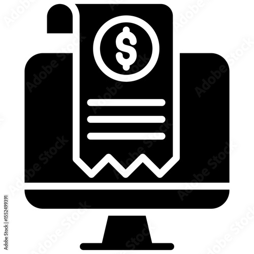 digital receipts glyph icon
