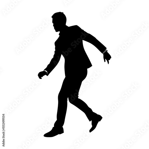 A stylish man full black silhouette vector illustration design
