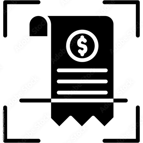 invoice scanning glyph icon