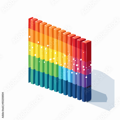 vertical neon-rainbow bytewave bars against deep black background