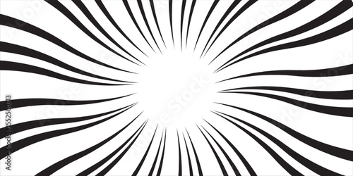 Dynamic Black and White Radial Lines Creating a Burst Effect vektor eps10
