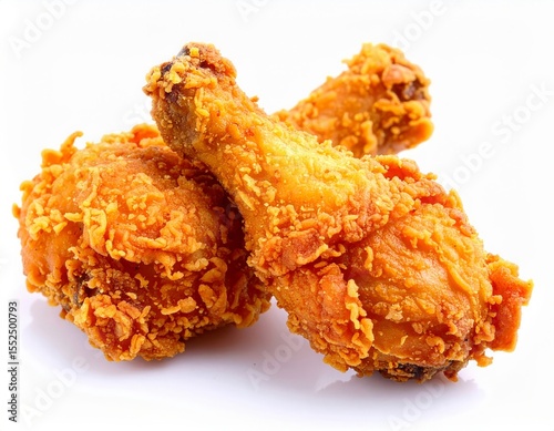Delicious Crispy Fried Chicken Drumsticks Close Up  Perfect for Food Blogs and Restaurant Menus