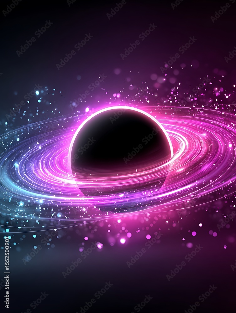 Obraz premium Colorful space planet rings