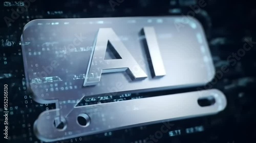 Futuristic representation of artificial intelligence technology with digital data background