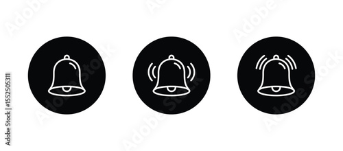 Notification ringing bell icon set	
