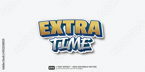 Extra Time 3D Cartoon Editable Text Effect | Premium Font Template
