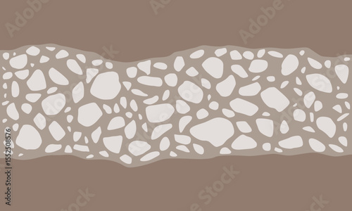 Brown gravels layer. Sedimentary strata