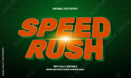 speed rush editable text effect with a fast and speed text style