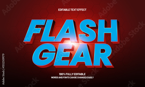flash gear editable text effect with a fast and speed text style