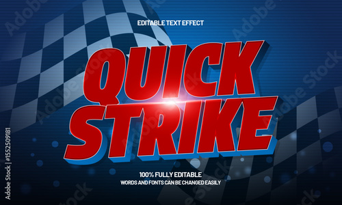 quick strike editable text effect with a fast and speed text style