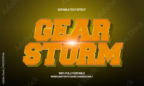gear storm editable text effect with a fast and speed text style