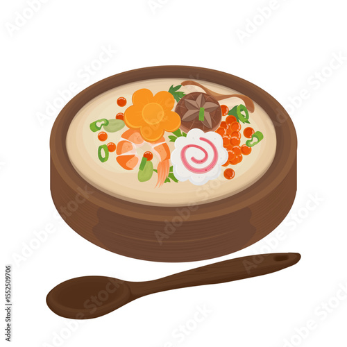 Vector Illustration Logo Clipart  Japanese Steamed egg  Chawanmushi 