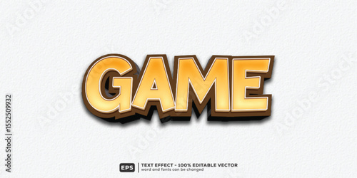 Game 3D Cartoon Editable Text Effect | Premium Font Template