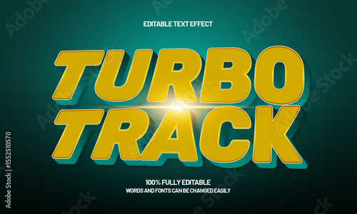 turbo track editable text effect with a fast and speed text style