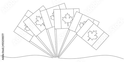 vector design continuous line illustration of canada flag, for canada day eps 2