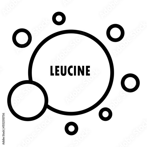 leucine amino acid line icon