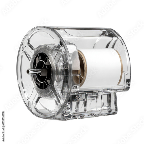 Transparent tape dispenser with paper roll for office use