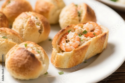 Crabby Shrimp-Stuffed Garlic Bread Bombs. Delicious garlic bread filled with a savory shrimp and crab mixture