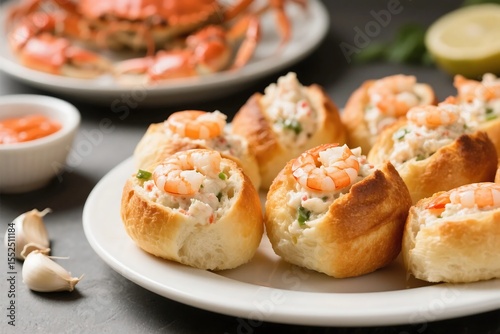 Crabby Shrimp-Stuffed Garlic Bread Bombs. Delicious garlic bread filled with a savory shrimp and crab mixture